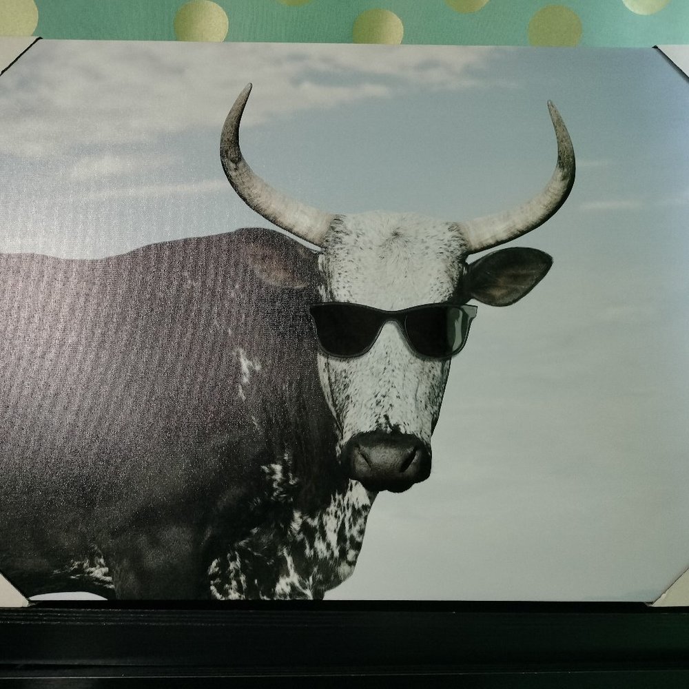 Painting of Cow in Sunglasses